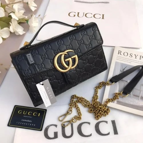 Black Gucci bag, first-class brand