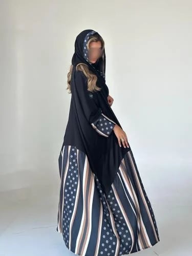 عباية حرير قصة كلوش طباعة