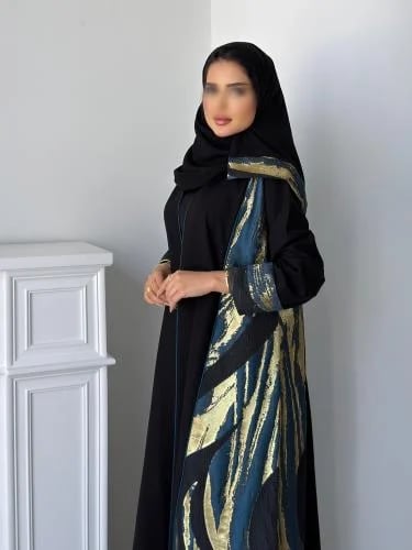 عباية كريب كتان قصة كلوش جاكار | DM850 |