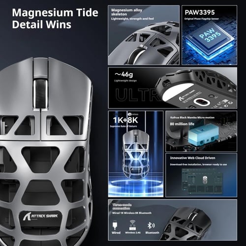 Attack Shark R3 White