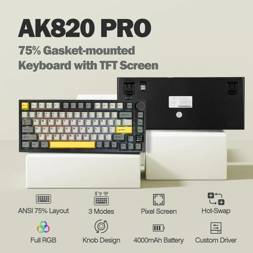 Ajazz AK820 Pro 75% Grey