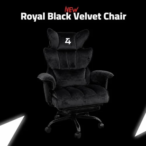 كرسي مخمل اسود من ذا فور - The Four Royal Black Ve...