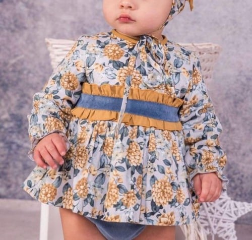 فستان خردلي مشجر بداخلي مخمل