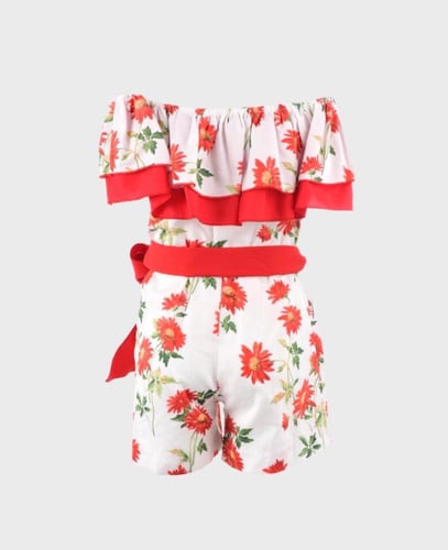 أفرول أبيض مشجر أحمر