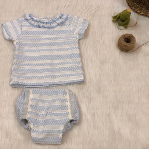 طقم شورت سماوي خيوط أطراف أورقنزا