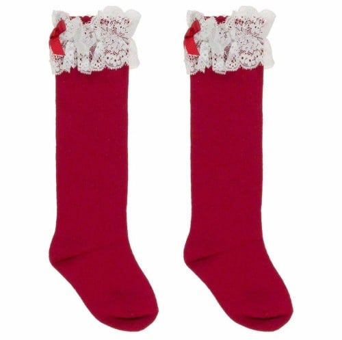 جوارب أحمر كلفة أبيض