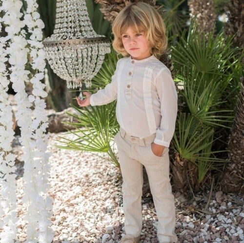 طقم بنطلون ولادي بيج