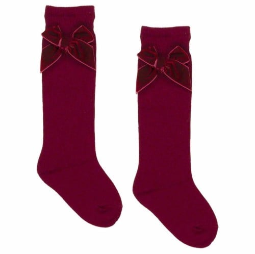 جوارب برغندي فيونكة شريطة