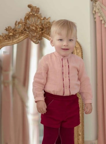 طقم شورت ولادي برغندي شورت مخمل