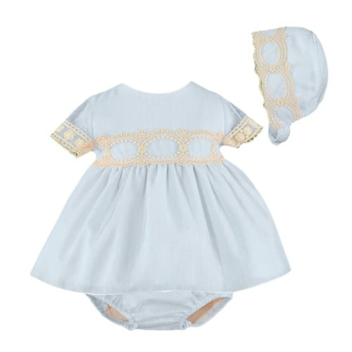 فستان بيبي تل سماوي أنيق 3 قطع