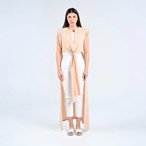 بلوزة طويلة بدون أكمام (one size)