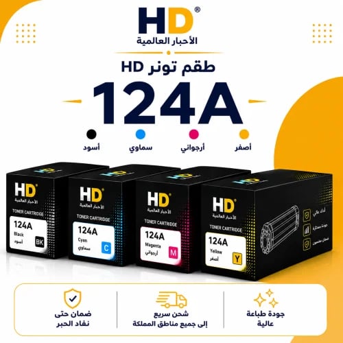 طقم تونر HD 124A بديل متوافق – 4 ألوان مع ضمان حتى...