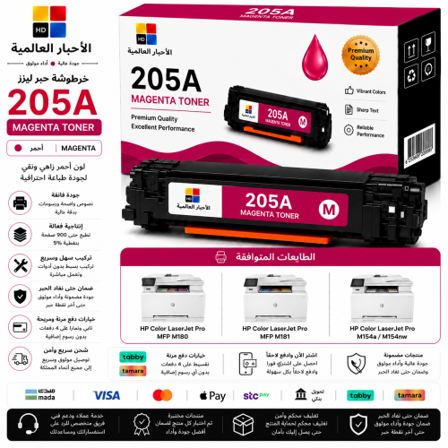 خرطوشة حبر ليزر HD 205A أرجواني بديلة متوافقة مع ط...
