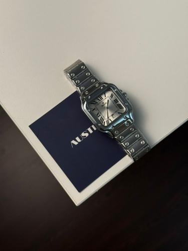 ساعة رجالية فضي - ميناء بيج ارقام لاتينية