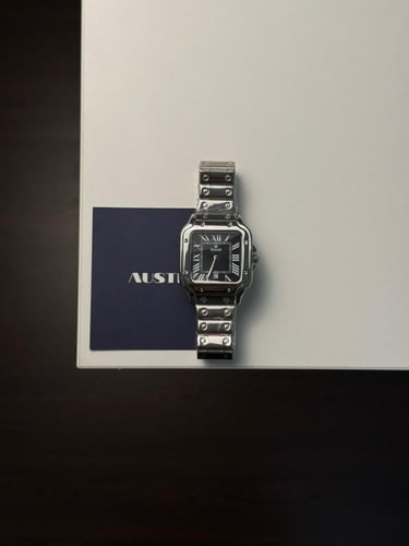 ساعة رجالي فضي - ميناء ازرق ارقام لاتينية