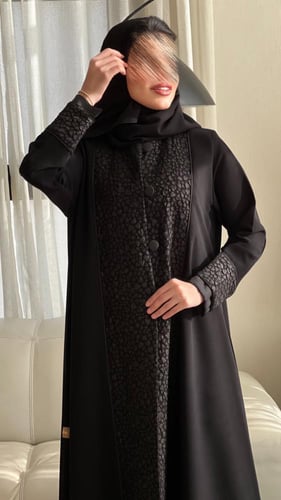 عباية كلوش كريب سيراميك وجاكار هندي (036)