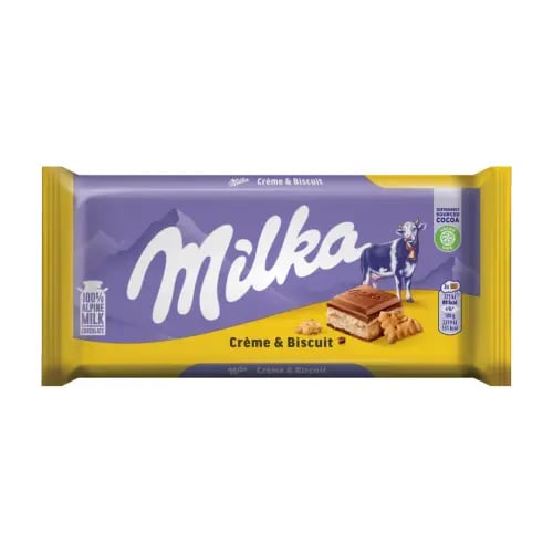 milka Biscuit | ميلكا لوح شوكولاتة بالكريمة والبسك...