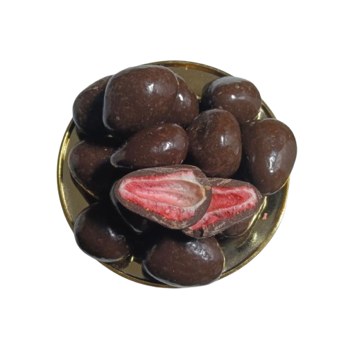 دراجيه فراولة مجففة بالتبريد بالشوكولاتة الداكنة 1...