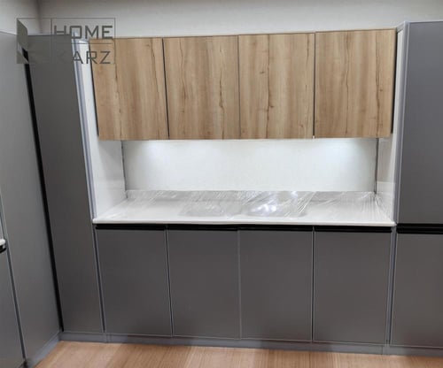 مطبخ ٦ متر صاج خشابي لون رصاصي