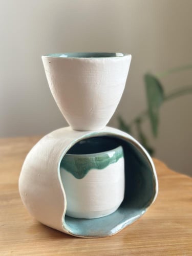 طقم ثلاث قطع تقطير للقهوة مع كوب قهوة ال v60