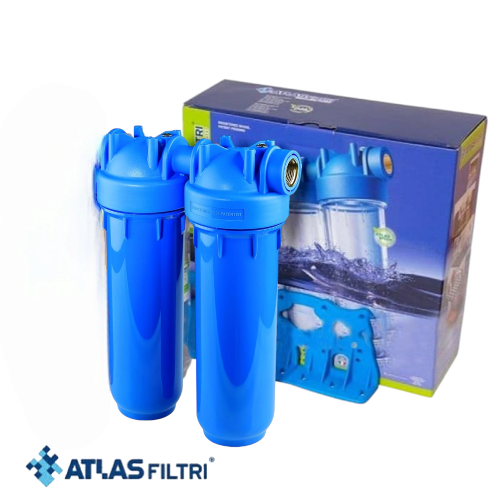 فلتر تصفية ثنائي مرحلتين ازرق