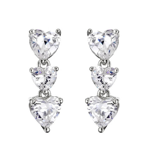 اقراط على شكل قلب مرصعه بالكريستال