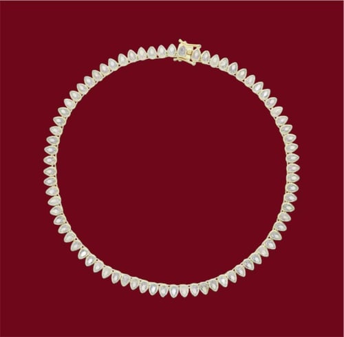 مطلي فضة - Tennis necklace