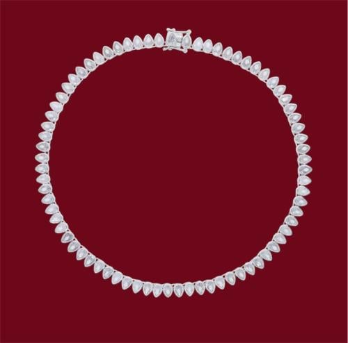 مطلي فضة - Tennis necklace