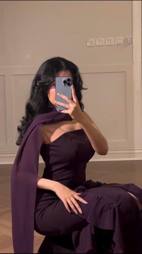 فستان سهرة ليلكي تب شال كيوتشي | تصميم 2025 أنيق