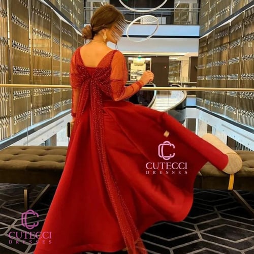 فستان ميكادو مرصع بفصوص كريستال | فساتين خطوبة فخم...