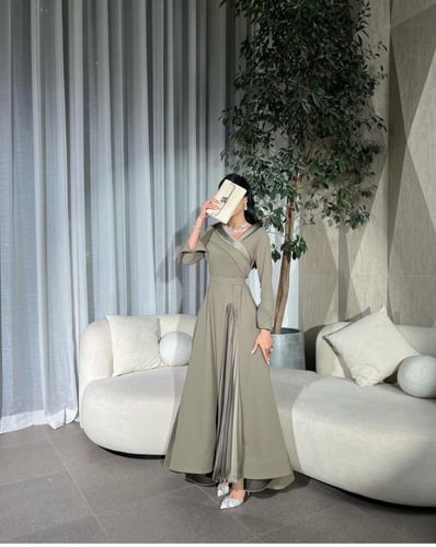 فستان بني تافتا راقي | فساتين بنية فخمة من كيوتشي...