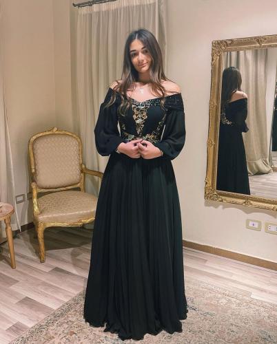 فستان سهرة شيفون اسود