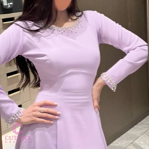 فستان العيد الموف الراقي بتطريز كريستال من كيوتشي...