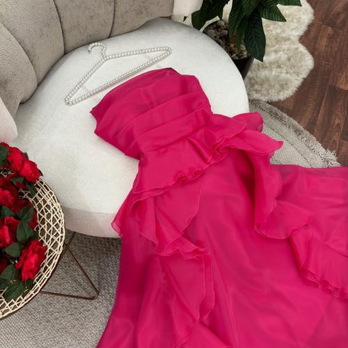 فستان سهرة سماوي تب جزار