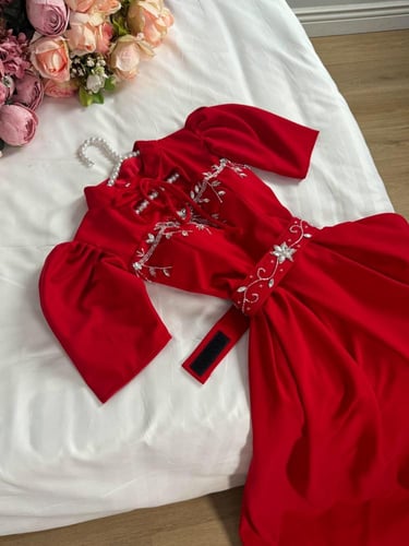 أفضل فستان أحمر داكن من كيوتشي CUTECCI | تصميم طوي...