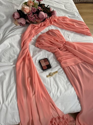 فستان سهرة لحمي شيفون ملكي