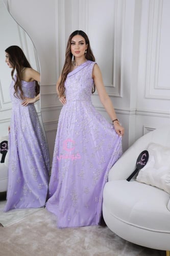 فستان سهرة موف فخم – تصاميم راقية من كيوتشي CUTECC...