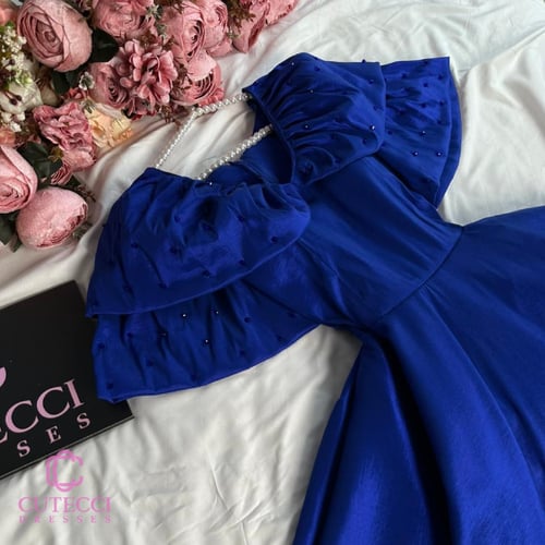 فستان سهرة نيلي شانتون بتطريز كريستال