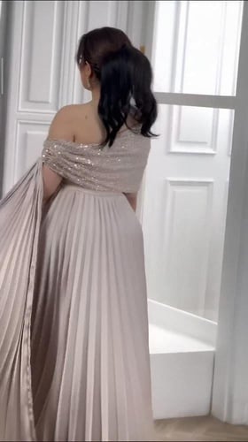 فستان حمل وردي ترتر | Cutecci