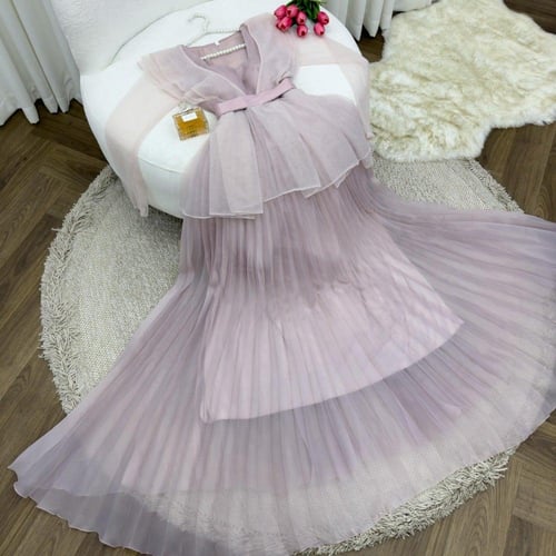 فستان حوامل لحمي جزار 2025 – راحة وأناقة مع CUTECC...