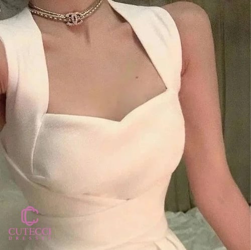 فستان سهرة سكري علاقي ناعم