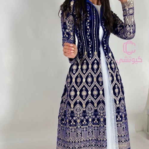 جلابية رمضاني ملكي قطعتين 2025 | كيوتشي CUTECCI