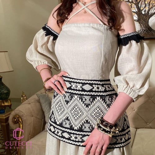 جلابية هندي نايون مطرز كمبيوتر