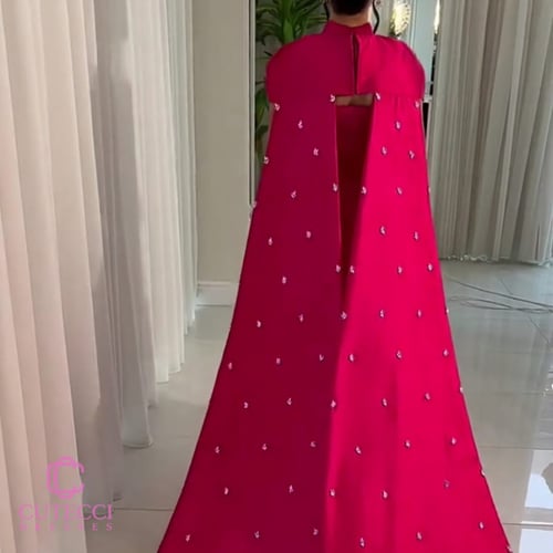 فستان سهرة فوشي ميكادو ملكي