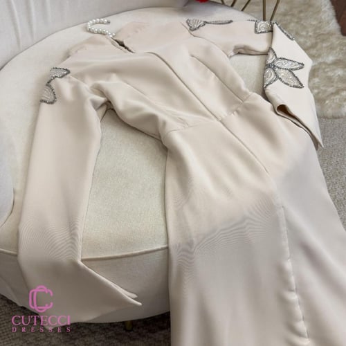 فستان سهرة جمسوت مطرز نجوم