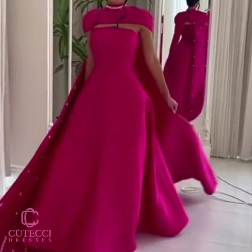 فستان سهرة فوشي ميكادو ملكي