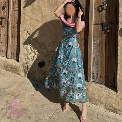 فستان العيد الملون المشجر من Cutecci | تطريز فاخر...