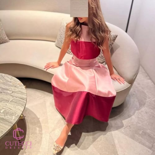 فستان مناسبات وردي توتي متوسط الطول | تألقي بأسلوب...