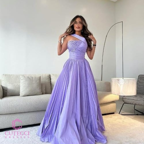 فستان سهرة موف كسرات وصيفي بربل | فساتين ناعمه من...