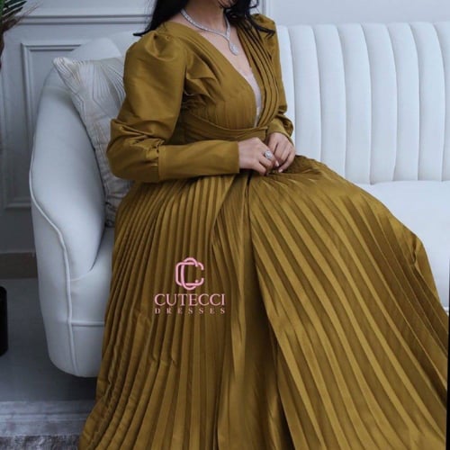 فستان سهرة كموني تفته شانتون فاخر